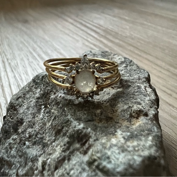 Size 8 - TAI JEWELRY - Stackable Crown Ring Set - White - Picture 6 of 15